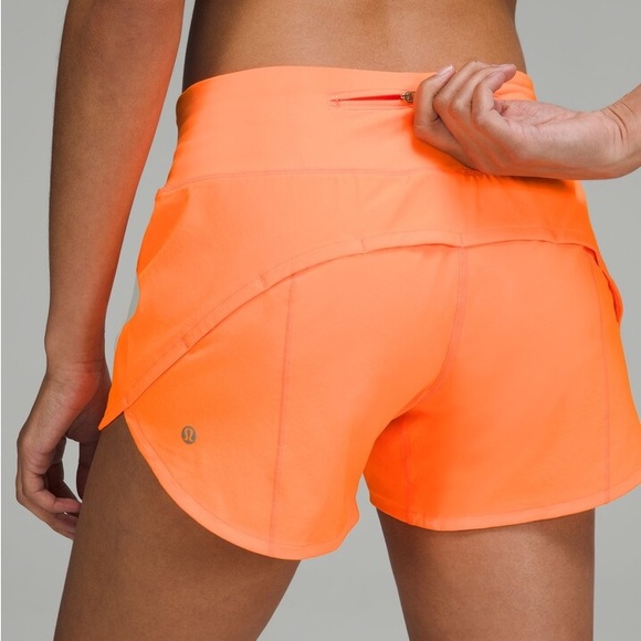 Lululemon Speed Up Short Long *4" Highlight Orange sz 10 - Picture 2 of 9